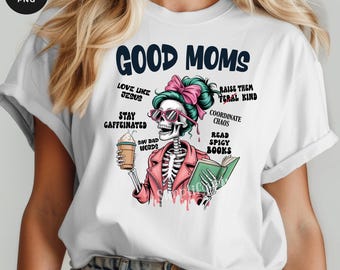 Sassy Skeleton Mom PNG Bundle: Book Lover Clipart (Digital Download)