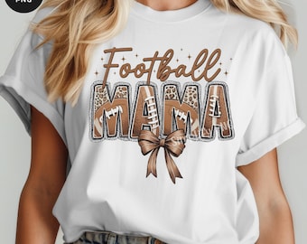 Football Mama Leopard Print PNG: Game Day Design (Digital Download)