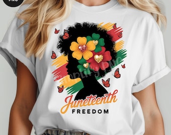 Juneteenth Afro Woman PNG Bundle: Black History Freedom Design (Digital Download)
