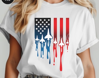Air Force Flyover PNG: American Flag Fighter Jet - 4th of July (Digital Download)