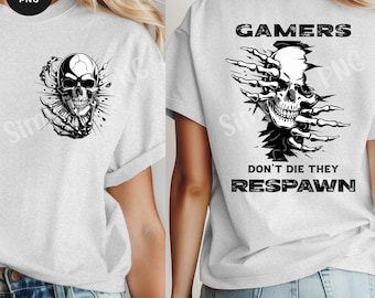 Gamer Skull PNG Bundle: Gaming skeleton, Cricut Cut File (Digital Download)