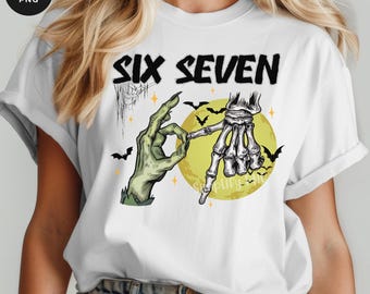 Six Seven Meme PNG : Clipart drôle de mains squelettiques d'Halloween (téléchargement numérique)