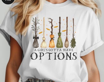 A Girl Gotta Have Options PNG Bundle: Retro Bloom Witch Halloween (Digital Download)