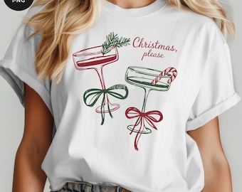 Christmas Please Cocktail PNG Bundle: Retro Festive Cocktail Holiday Drink (Digital Download)