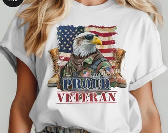 Proud Veteran Eagle PNG: Patriotic 4th of July Design (Digital Download)