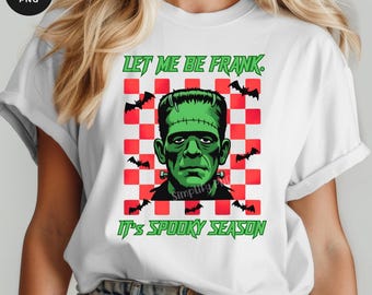 Retro Frankenstein Halloween PNG: Gruselige Saison T-Shirt Design (Digitaler Download)