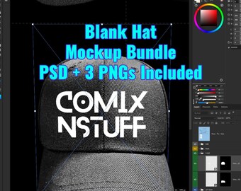Pacchetto di mockup di cappelli / Sfondi PSD e PNG modificabili (download digitale)