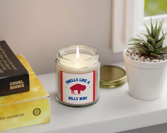 Smells Like a Bills Win - Buffalo Bills Candle, Gameday Ready, Football Fan Candle, Various Scents, 4 oz and 9 oz