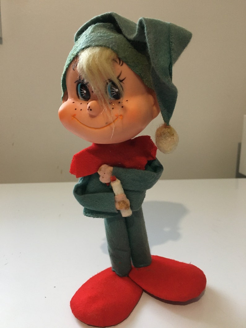 Vintage Christmas Elf Standing 8 inches or 20 CM Tall