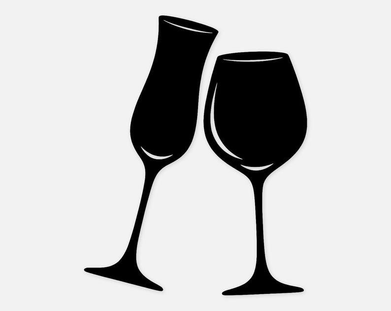 Couple Toasting Silhouette Svg Png: Elegant Design for Celebrations - Etsy