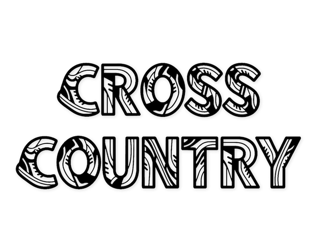 Cross Country Typography Svg Png: Cut Ready Digital Design for Cricut ...