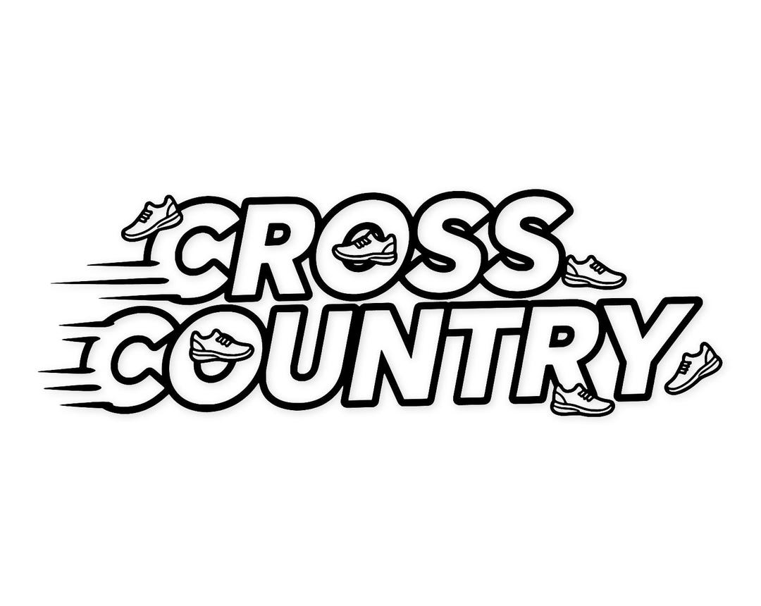 Cross Country Typography Svg Png: Cut Ready Digital Design for Cricut ...