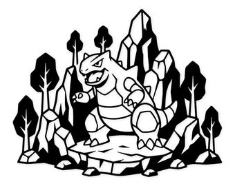 Tyranitar Jungle Scene Svg Png: Bold Illustration For Cricut Projects