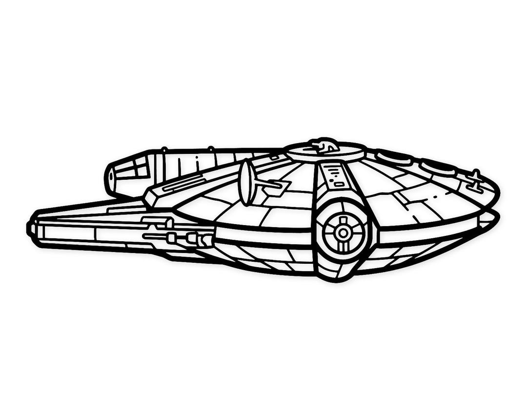 Millennium Falcon Icon Svg Png: Bold Outline for Cut Files - Etsy
