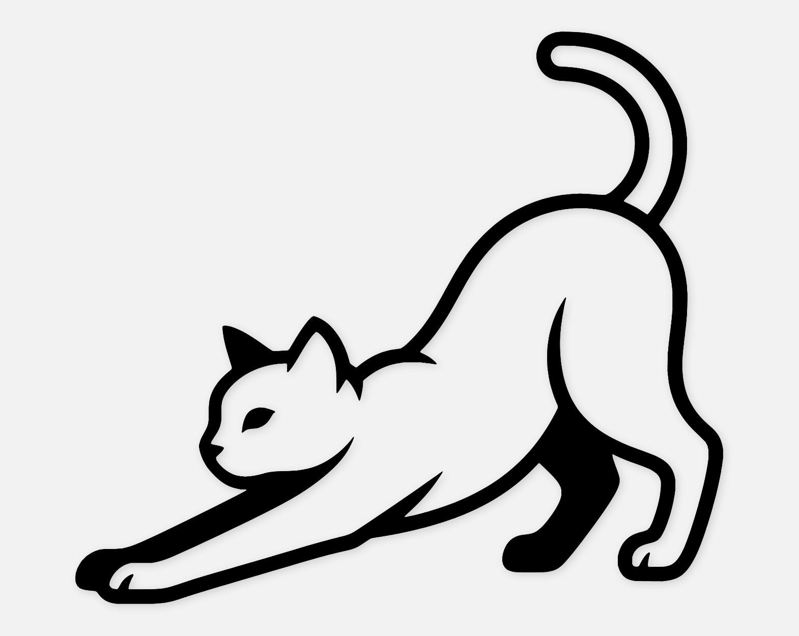 Cat Stretch Svg Png: Elegant Design for Crafts - Etsy Israel, image size:1570x1250