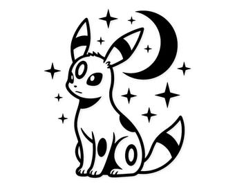 Umbreon Moonlit Scene Svg Png: Cut Ready Digital Design For Cricut Silhouette