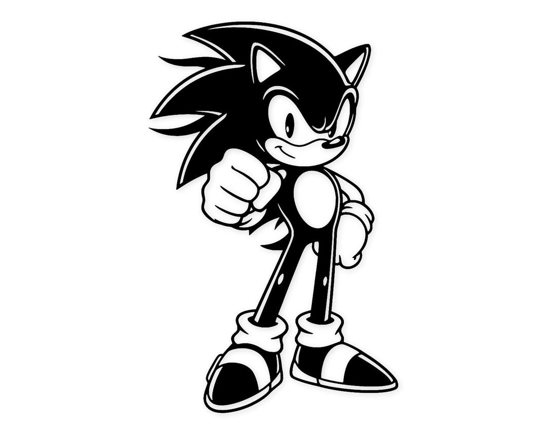 Sonic Classic Pose Svg Png: Bold Line Art for T-shirts - Etsy