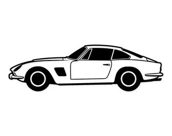 Klassisk Coupé-bilsilhuett: Svartvit Svg-vektorgrafik