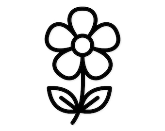 Icono de flor minimalista SVG PNG: Diseño digital listo para cortar para Cricut Silhouette