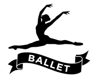Arte de silueta de ballet: diseño vectorial minimalista en blanco y negro