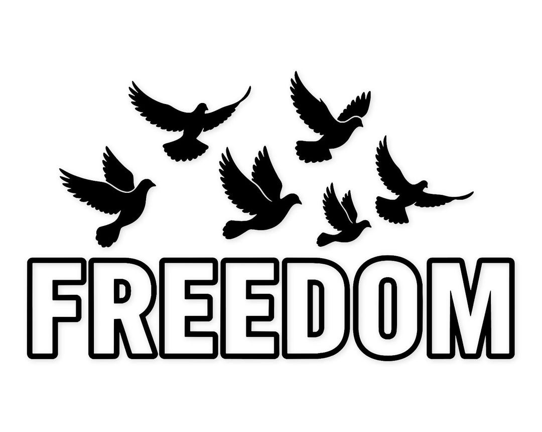 Freedom With Doves Svg Png: Bold Silhouette Design for Wall Art - Etsy