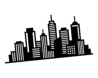 City Skyline Icon Svg Png: Cut Ready Digital Design For Cricut Silhouette