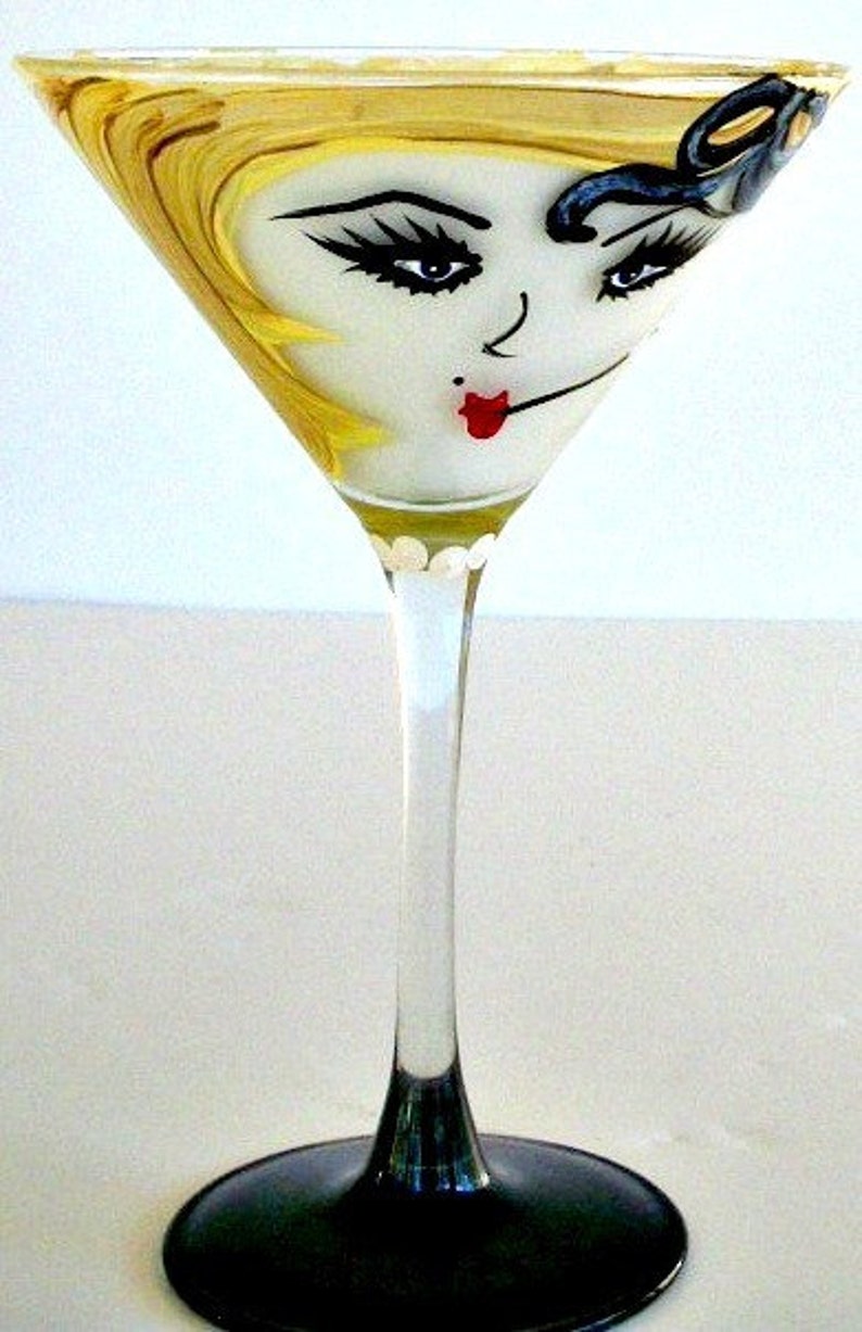 Hand Painted Martini Glass image 5