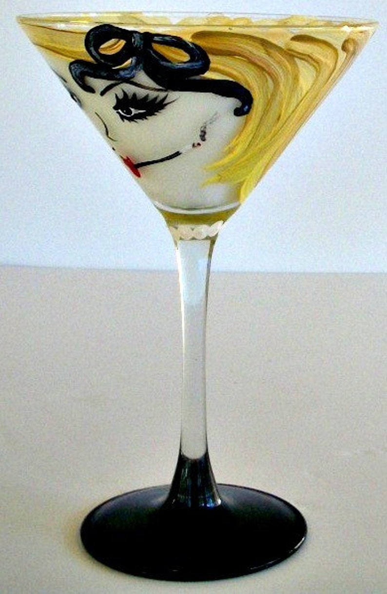 Hand Painted Martini Glass image 3