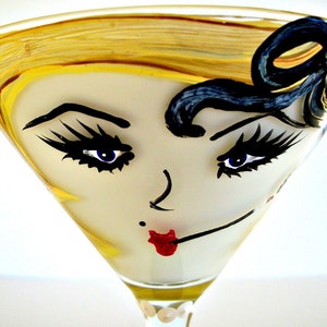 Hand Painted Martini Glass image 1