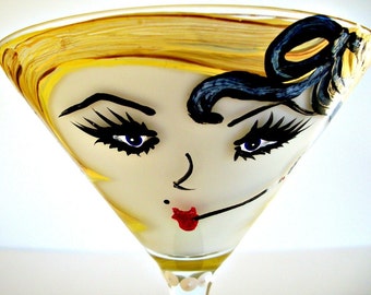 Hand Painted Martini Glass