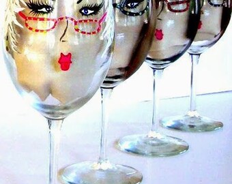 Personalized Painted Wine Glass