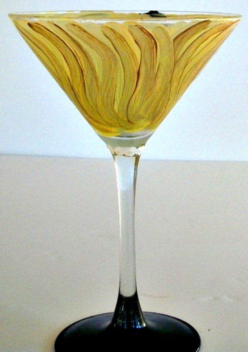 Hand Painted Martini Glass image 4