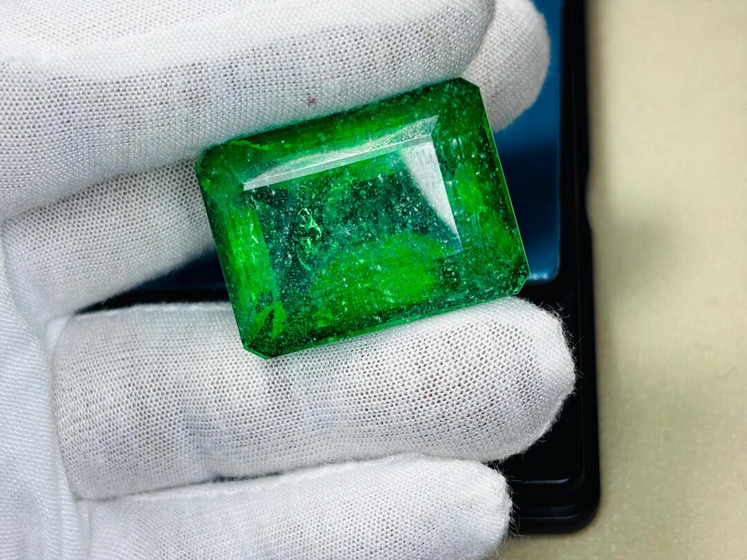 Natural Beryl Color Coated Look Like Emerald Colombia - Etsy