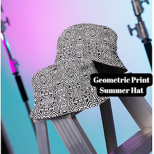 Unisex Tribal Bucket Hat | Geometric Print Summer Hat | Festival Style Streetwear Cap | Reversible Boho Bucket Hat | Gift for Him or Her