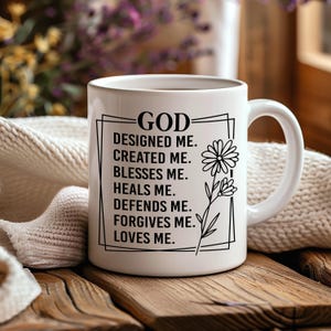 God Designed Me Mug, Christian Mugs, Gift For Believers, Scripture Mug, Coffee Mug, Religious Mugs, Christian Gift, Jesus Mug, God Mug