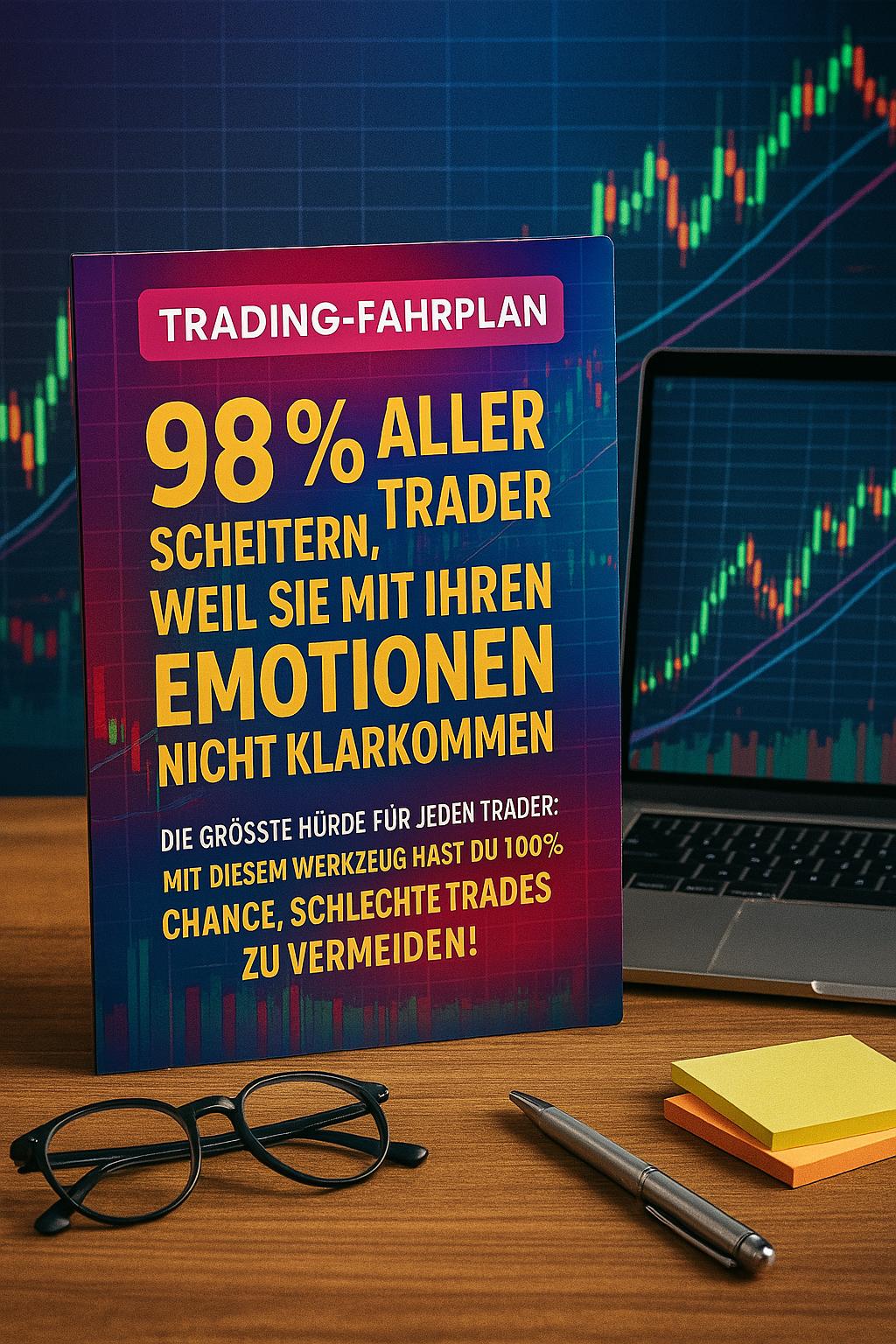 Feuille de route du trading émotionnel PDF, votre outil contre les échecs commerciaux émotionnels. Planificateur de trading remplissable pour le contrôle mental et le succès en crypto.