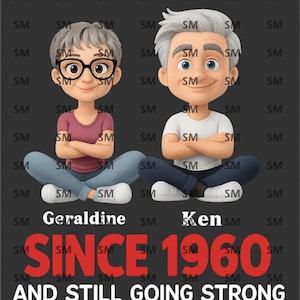 Funny Anniversary Design: Annoying Each Other Since 1960 - Personalized PNG Sublimation (Digital Download)