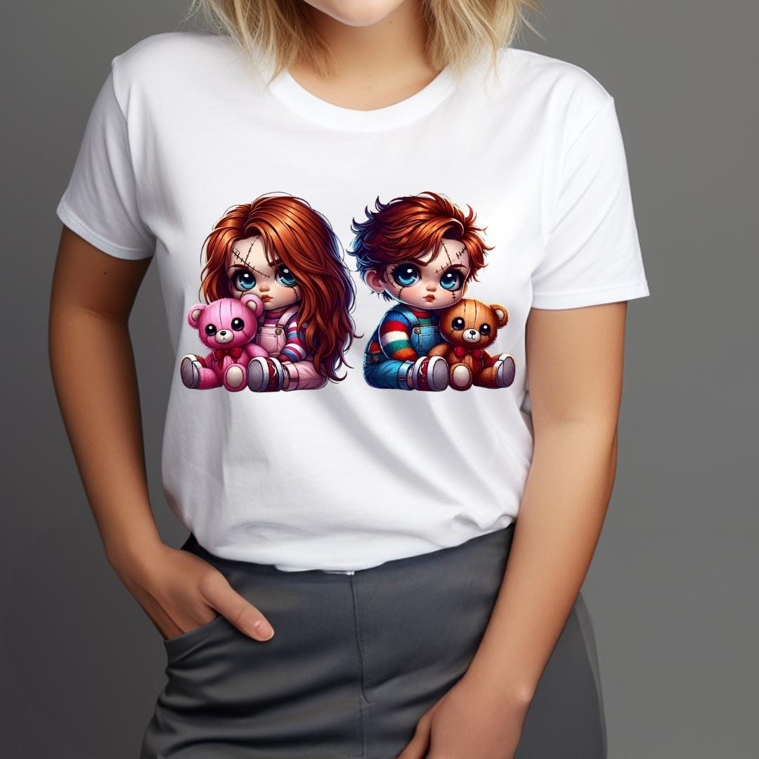 Chucky Couple PNG, Cute Horror Couple Dolls PNG, Kawaii Scary Doll ...