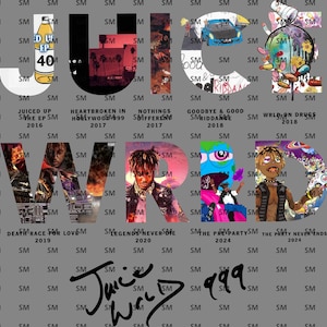 Juice Wrld 999 PNG, Digital Download, Rapper Graphic, Music Art Print, Hip Hop Decor, Printable Design, Png Sublimation, Digital Download