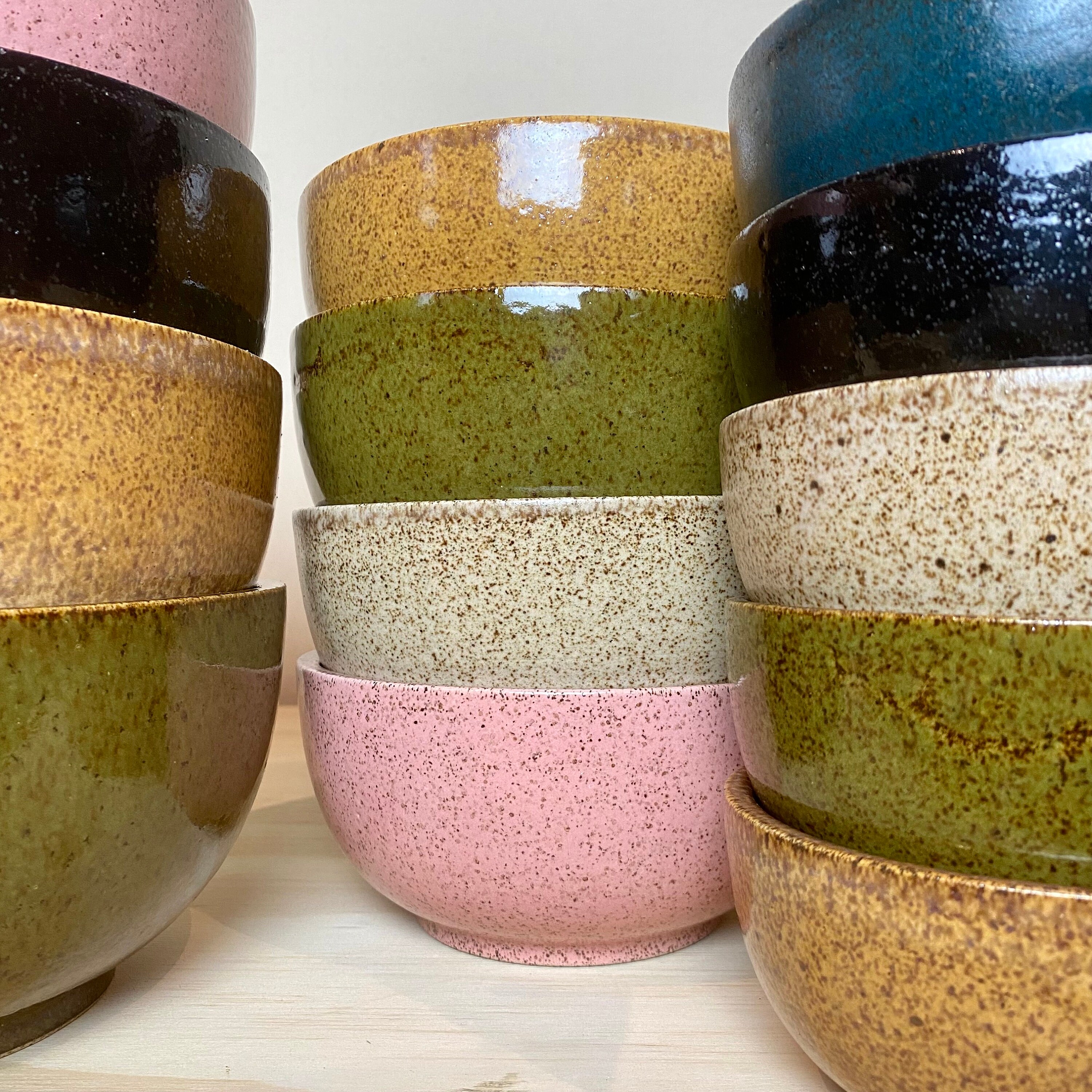 MADE TO ORDER Solid Glazed, Wheel Thrown Speckled Stoneware Nesting ...