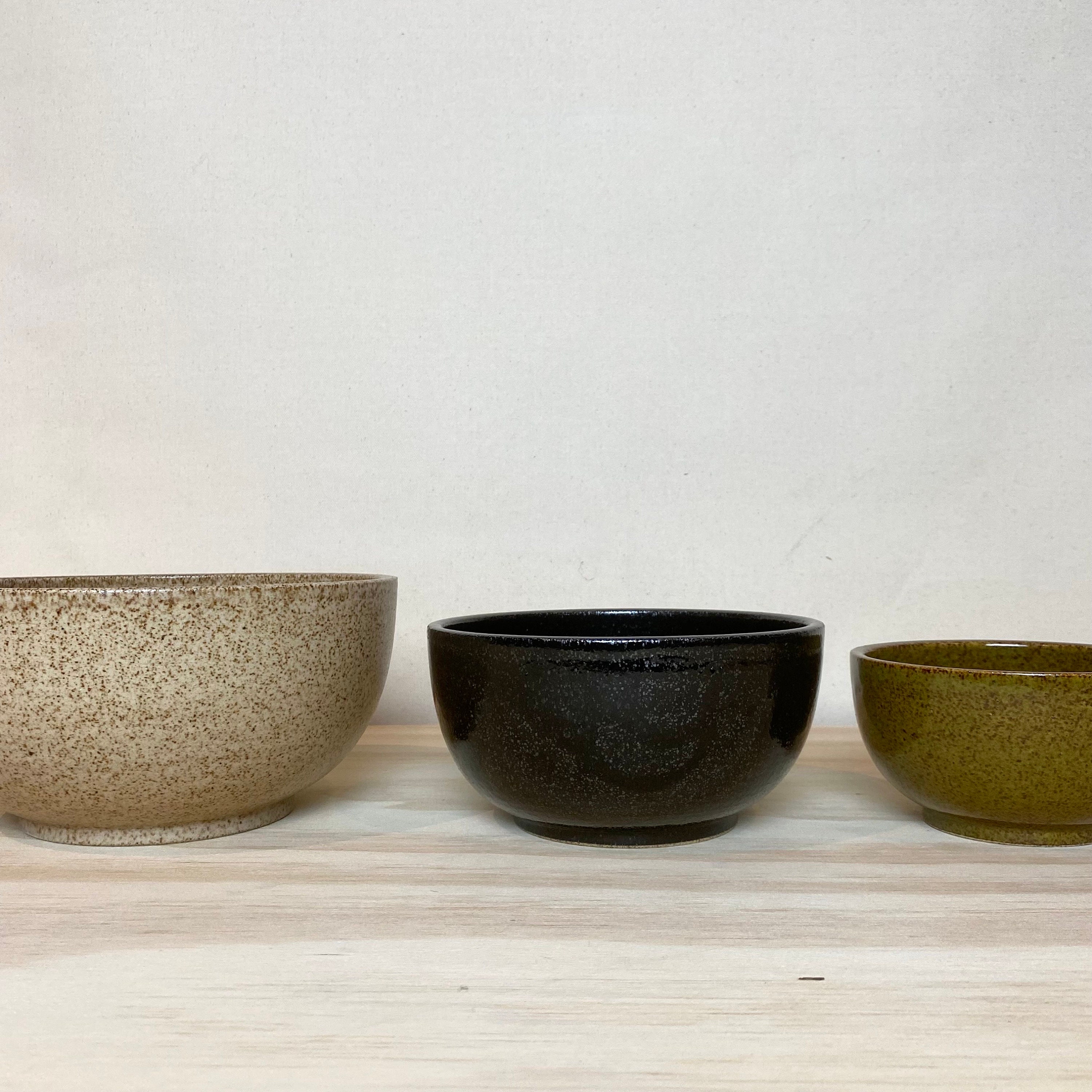 MADE TO ORDER Solid Glazed, Wheel Thrown Speckled Stoneware Nesting ...