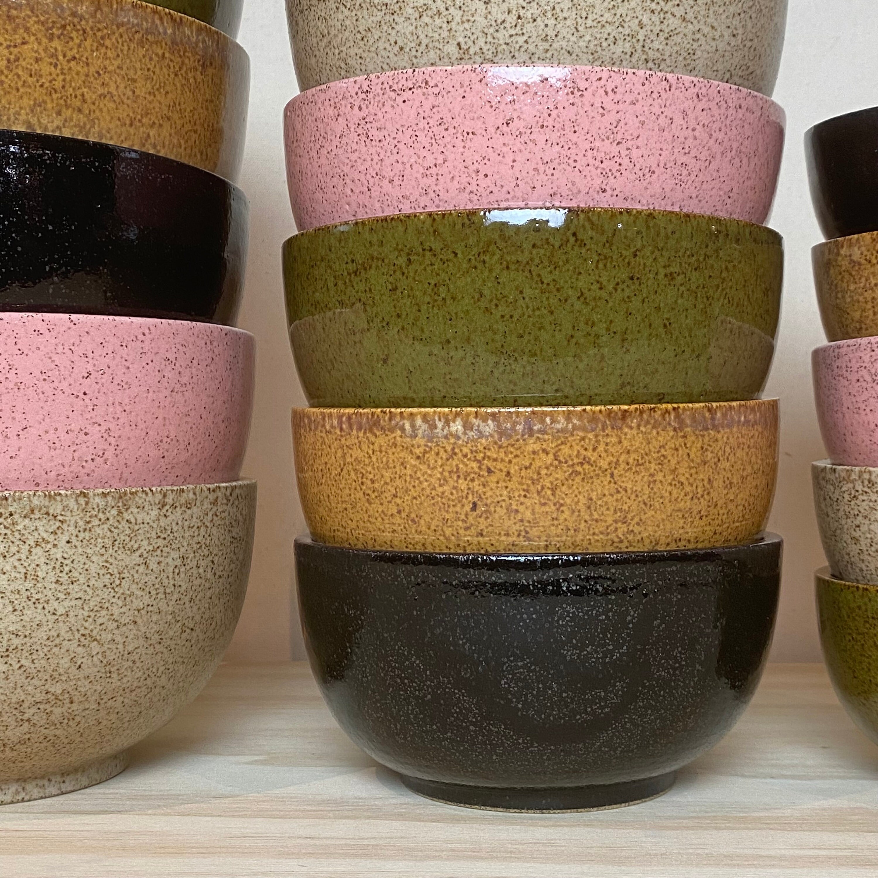 MADE TO ORDER Solid Glazed, Wheel Thrown Speckled Stoneware Nesting ...