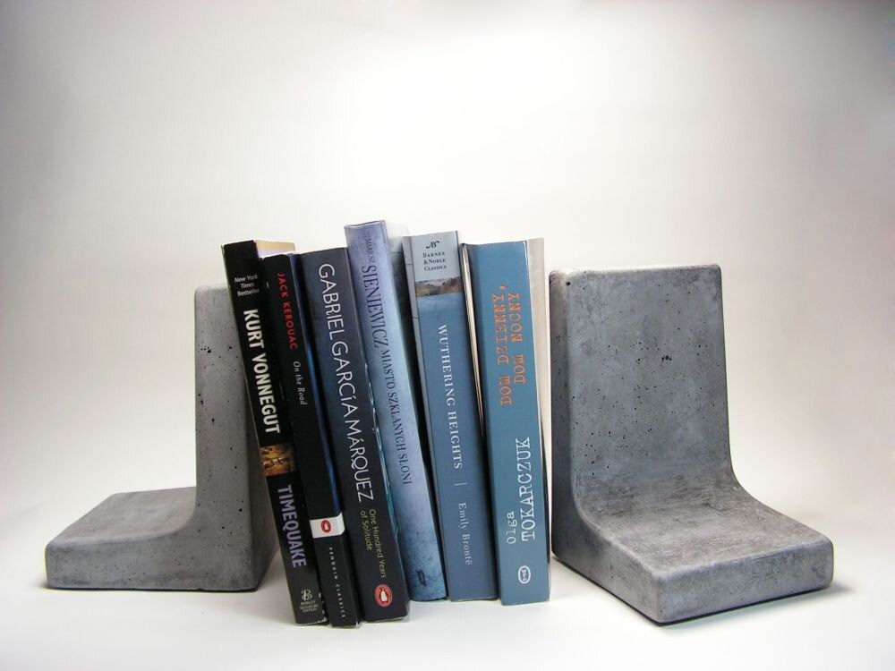 Modern Concrete Bookends Etsy