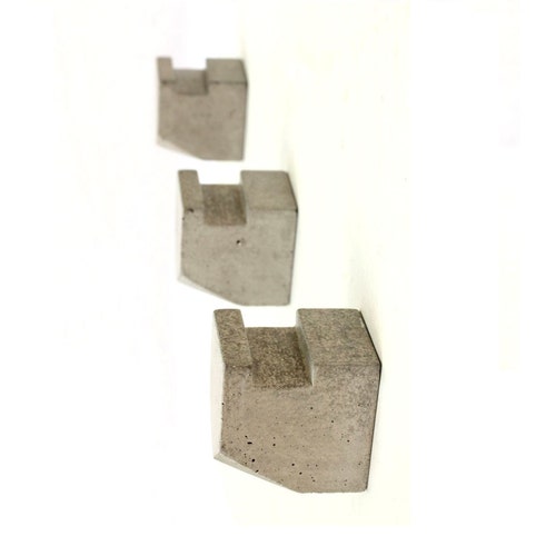 Modern Concrete Hook Set of 3 Etsy