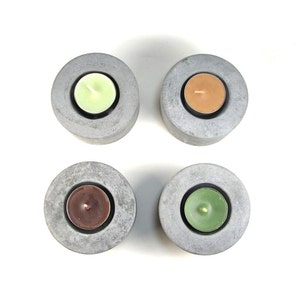 No.2  Round Concrete  Tea Light  Candle Holder - set of 4
