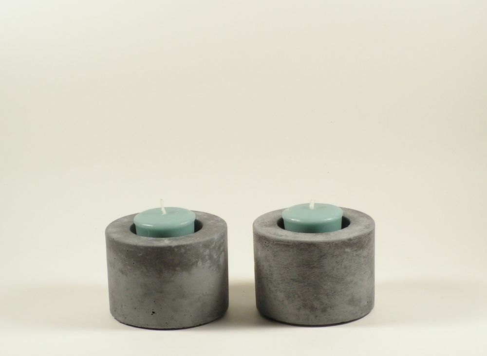 Concrete Votive Holder Set of 2 Etsy