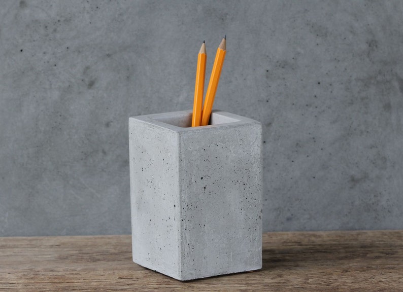 Concrete Square Cup Toothbrush Holder Pencil Holder Etsy