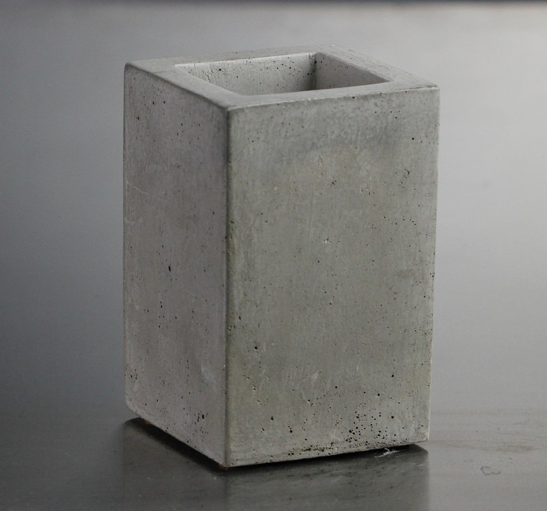 Concrete Square Cup Toothbrush Holder Pencil Holder Etsy