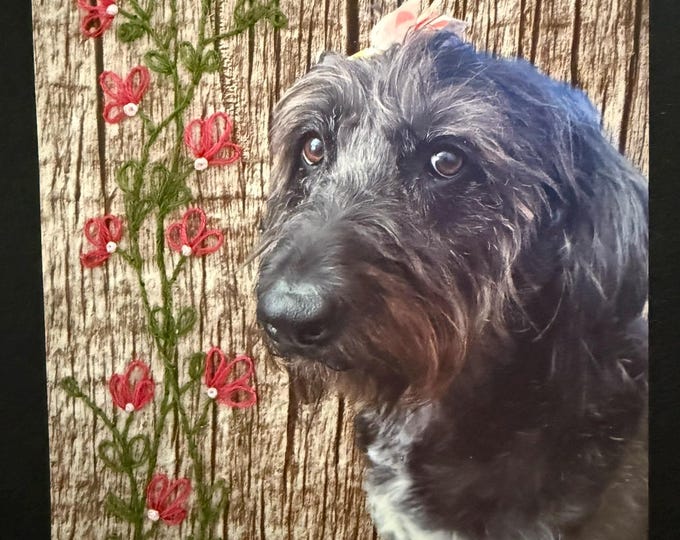 Hand-Embroidered Customized Pet Photo ~ Darci's Flowers