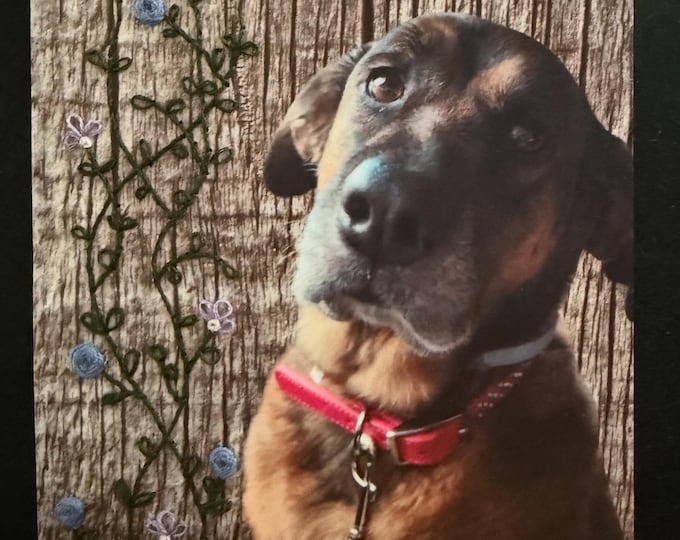 Hand-Embroidered Customized Pet Photo ~ Journey's Flowers
